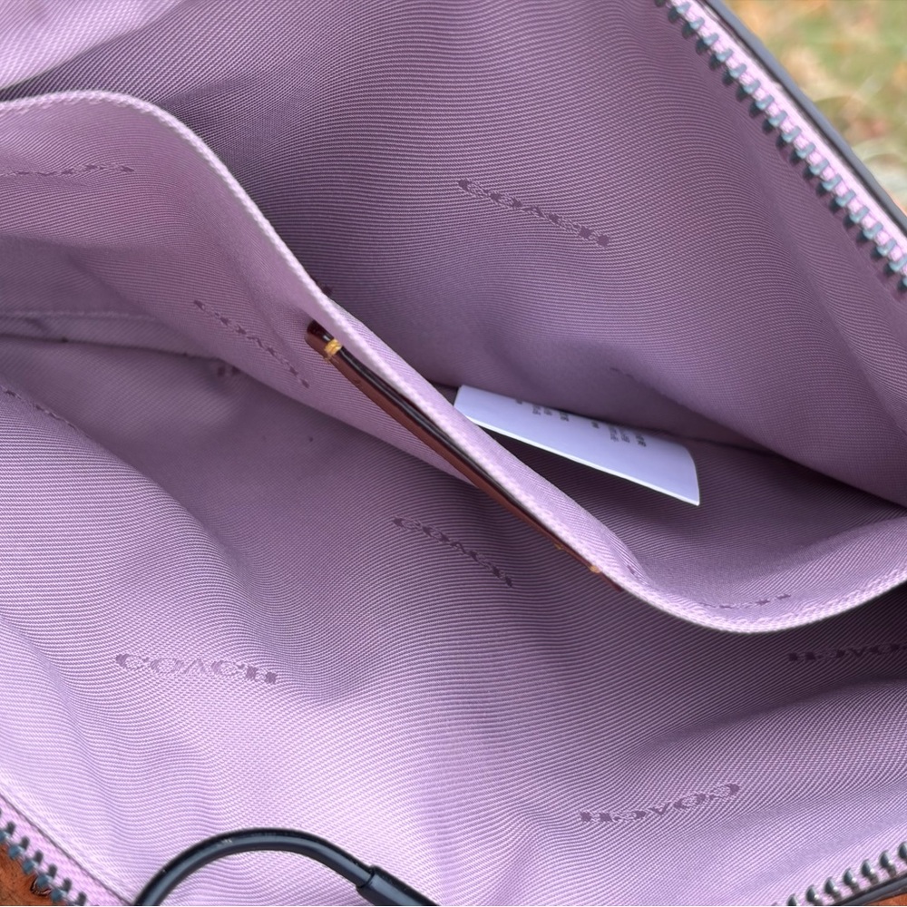 Coach Polly Crossbody Orchid Pink Crossgrain Leather Unused NWOT - Picture 7 of 17